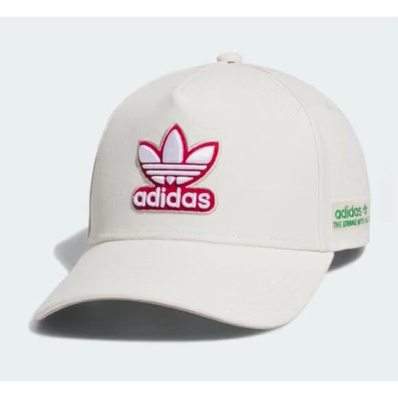 ADIDAS Originals A-Frame Men’s Snapback Hat Cap - Off White/Red/White IR1100 NEW - Picture 1 of 10